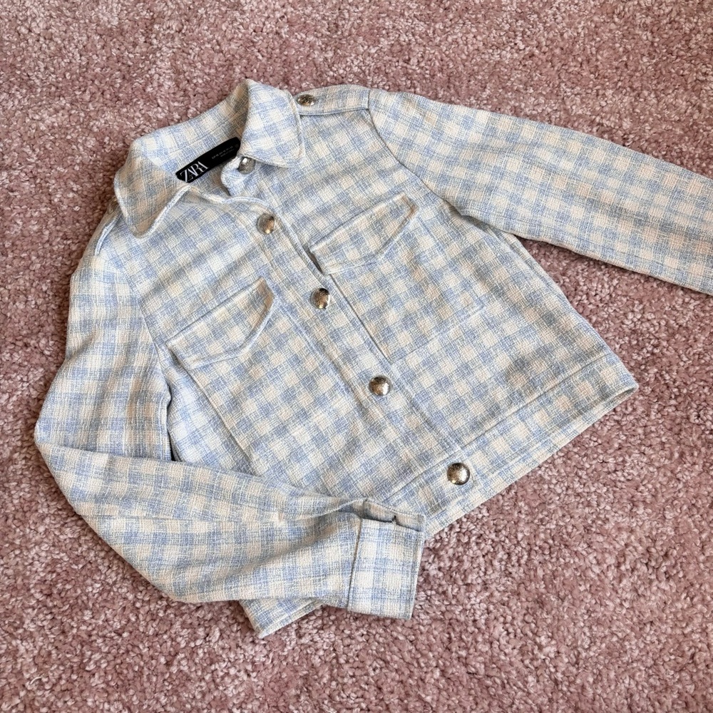 XS Zara Blue Tweed Jacket